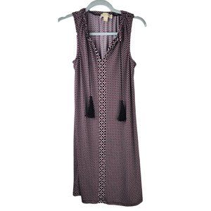 Michael Kors Garnet and Black Tassel Sleeveless Dress Sz XS NWT